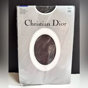 Christian Dior Sz 2 Diorissimo BLACK ORCHID Ultrasheer Sandalfoot Pantyhose